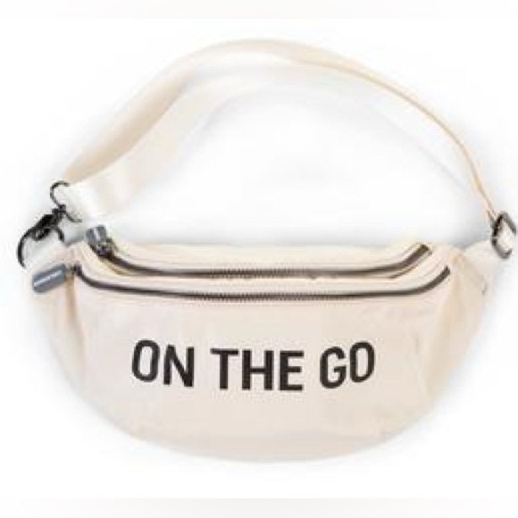 CHILDHOME women’s ON THE GO ivory banana bag 2 zip belt bag shoulder bag NWT - Picture 1 of 8